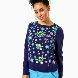 Lilly Pulitzer Navy Floral Sweatshirt